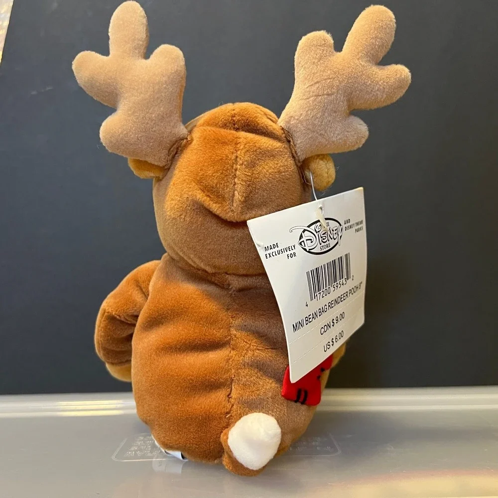 Disney‎ Store Reindeer Pooh Mini Bean Bag Plush 1999 Exclusive Winnie the Pooh